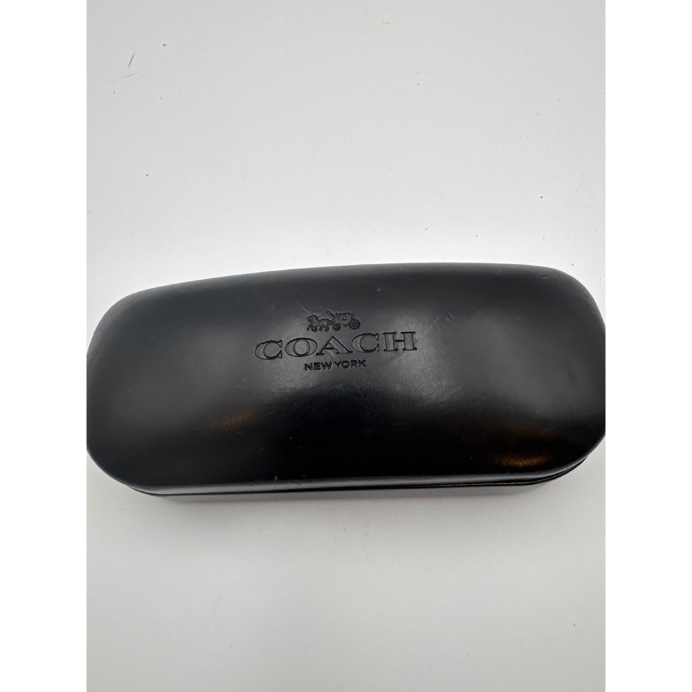 Coach New York Black Hardshell Clamshell Eyeglass Sunglasses Case‎ Logo Case